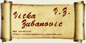 Vitka Zubanović vizit kartica